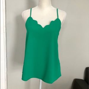 Women’s Green scalloped tank top
